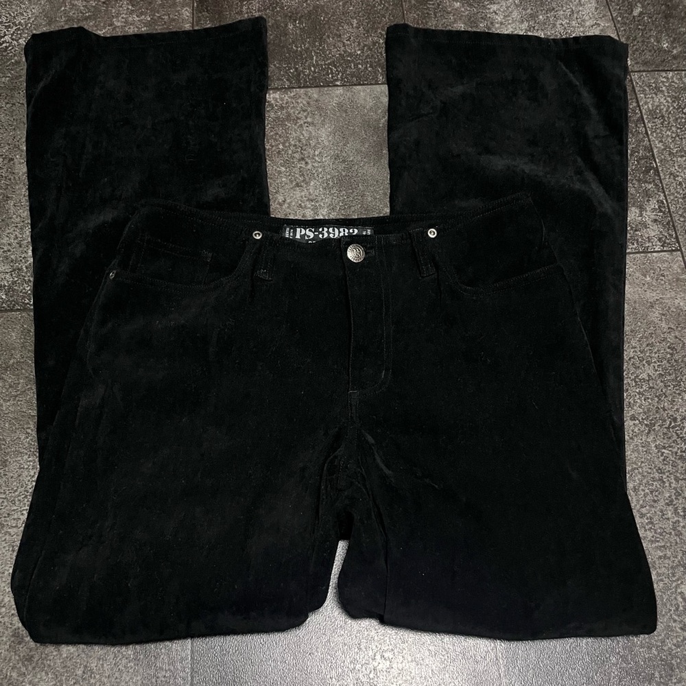 Like New! Periscope P-3983 Black Velvety Wide leg Jeans